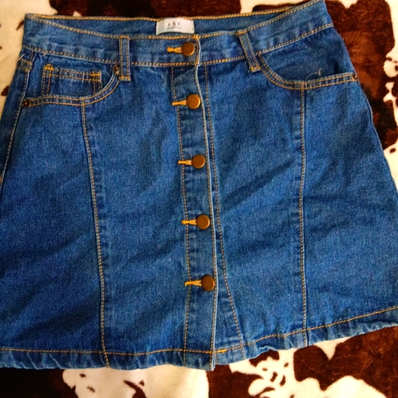 D&D blue denim button up skirt M - Picture 1 of 2